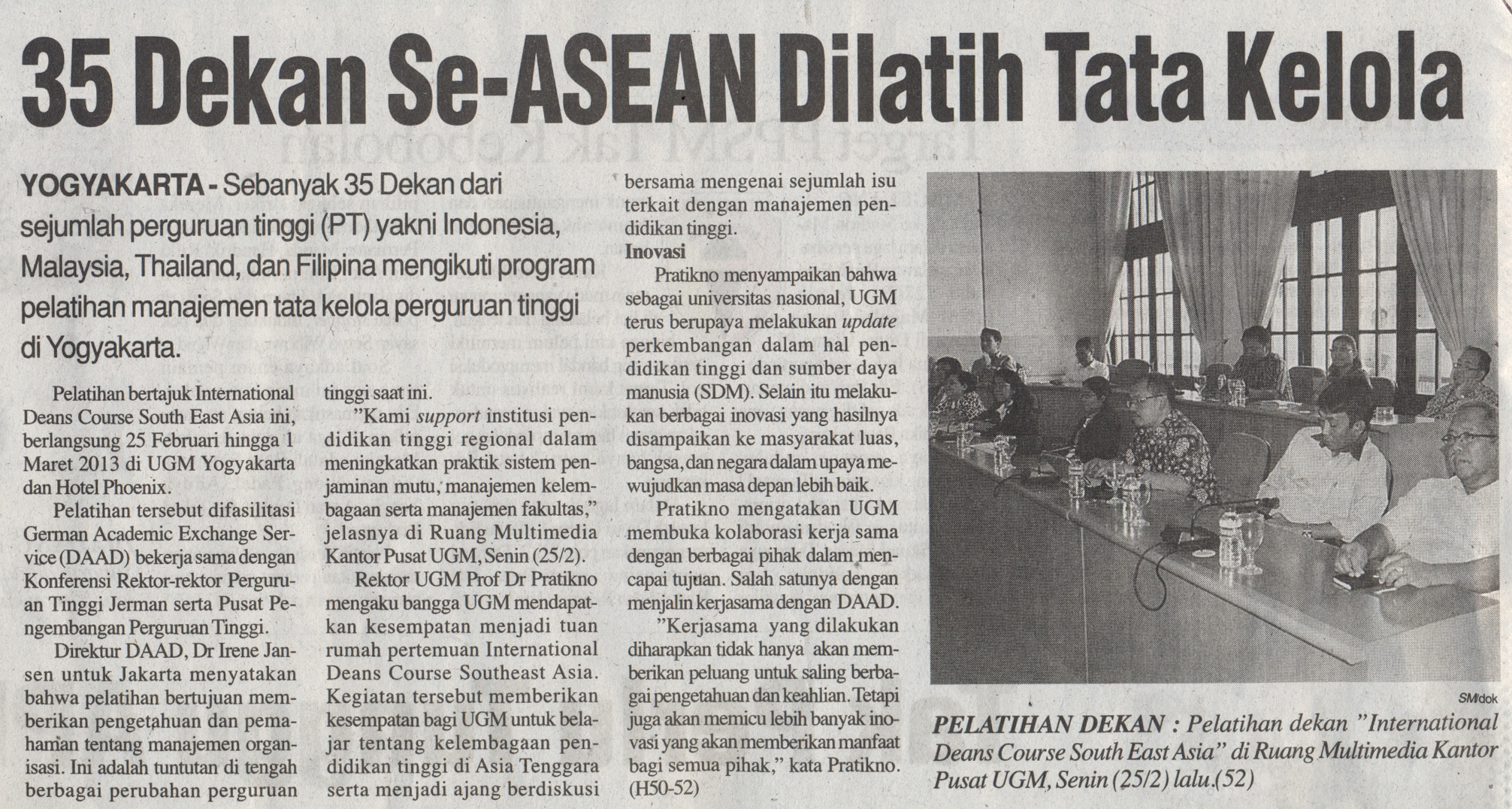 35 Dekan se ASEAN Dilatih Tata Kelola