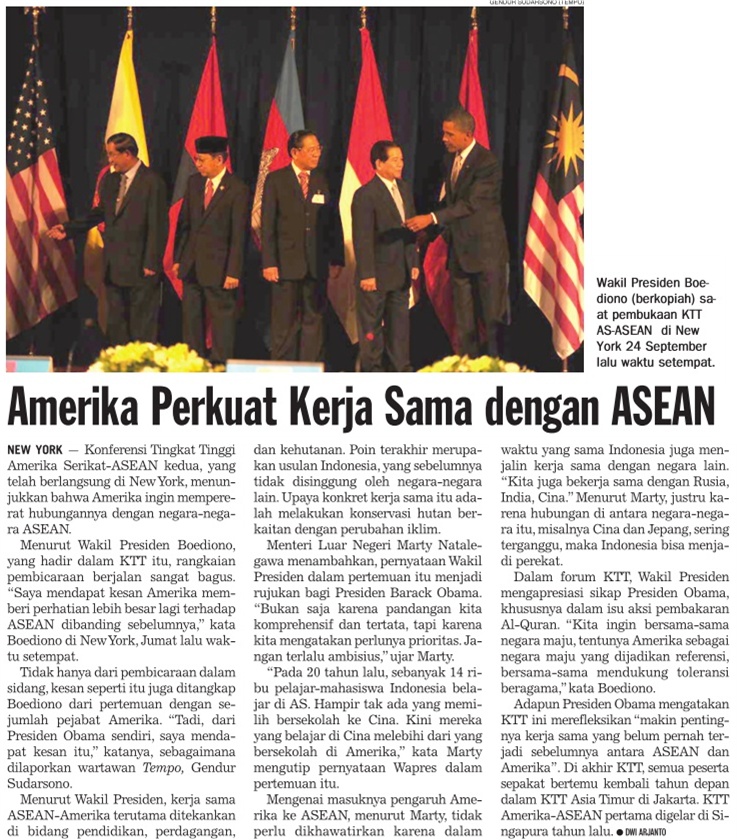 Amerika Perkuat Kerjasama dengan ASEAN